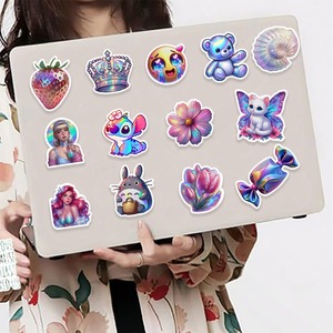 50 autocollants holographiques laser diamantés, motifs <span class=keywords><strong>de</strong></span> dessins animés <span class=keywords><strong>Miyazaki</strong></span> <span class=keywords><strong>Hayao</strong></span> et Princesse des Neiges, imperméables, à paillettes, pour décoration DIY - Product Image 5