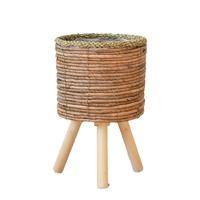 Pot de fleurs et étagère de rangement en bambou nordique tissé à la main pour plantes et fleurs Shandong 03210