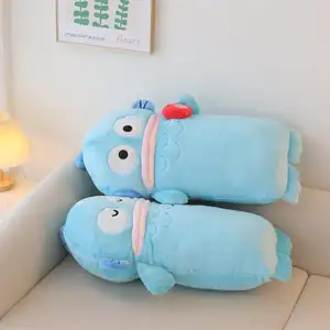 New Arrival Funny Blue Fish Stuffed Animal Plush Throw Pillow Kids' Bed Soothing Soft Cushion Long Peluche Juguestes Xmas Gift