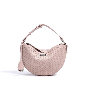 Bolso de Hombro de Media Luna de Cuero Genuino de Alta Calidad, con Cierre de Cremallera, Diseño Moderno, para Mujer - Product Image 4