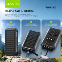 BAVIN Outdoor Camping Travel Solaire PC1251 30000mah Powerbank à charge sans fil avec panneau solaire