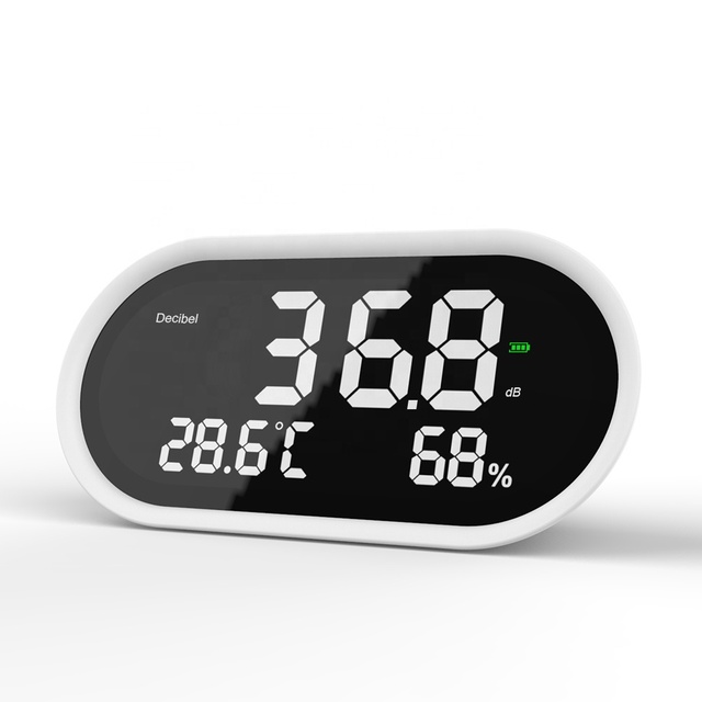 3-in-1 Decibel Meter Sound Level Meter with Temperature Humidity Display, Rechargeable Digital Noise Tester for Home Office