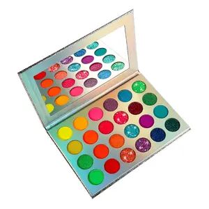 New Fashion Private Label cosmetici trucco Glitter Neon Glow Eyeshadow 24 colori Neon Pigments Palette Glow In The Night