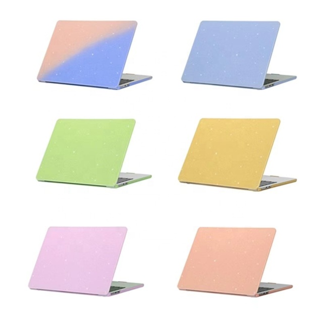 Glitter Slim Flexible PC Cream Texture Hard Shell Laptop Case for MacBook Pro Air 13.3 13.6 Inch A2681 A1706 A1932 A2337 A2941