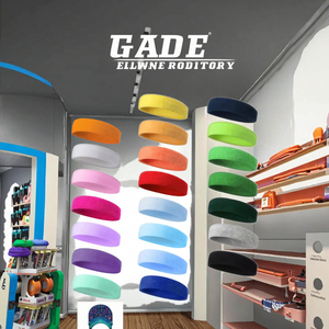 Bandeau de sport en polyester fin brodé de logo personnalisé élastique et absorbant la sueur pour le basket-ball et la course à pied amortissement à large prise - Product Image 1