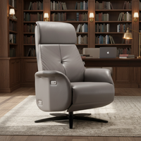 Chaise de bureau en cuir véritable équipée de plusieurs fonctions électriques, conçue pour les meubles commerciaux et l'utilisation à domicile
