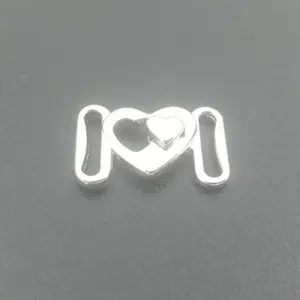 Best Selling Eco friendly Quality Alloy Metal Heart Bikini Accessory Tape Closure Hook & Clasp Fasteners 9mm