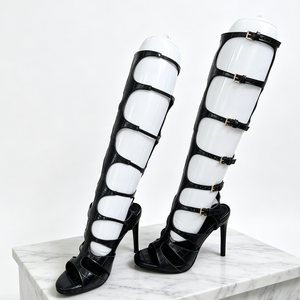 Yazlık <span class=keywords><strong>Peep</strong></span> <span class=keywords><strong>Toe</strong></span> Baskılı Diz Üstü Çizmeler Kadın Kemer Tokalı Sandalet Büyük Beden 47 Ayakkabılar Yüksek Topuklu Kesik Uzun Botlar - Product Image 6