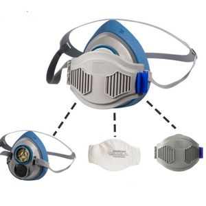 Masker Respirator silikon KN95, dapat digunakan kembali setengah wajah tahan lama & masker debu penggunaan industri Gas kimia cat semprot Gerinda Las tambang - Product Image 1