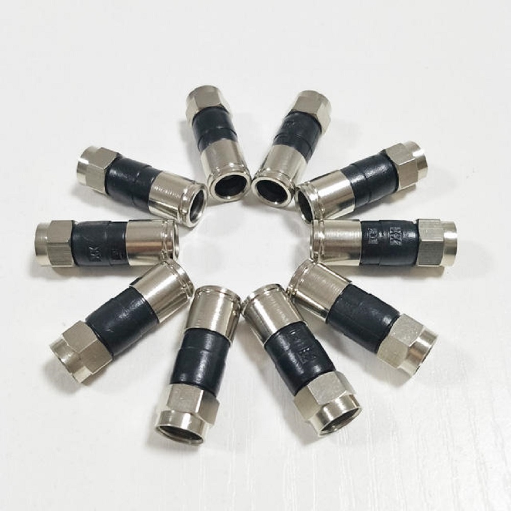 Factory price compression RG59 RG6 RG11 coaxial cable coax connector 7.0mm 6.8mm cable male f rg6 conectores cable coaxial plug