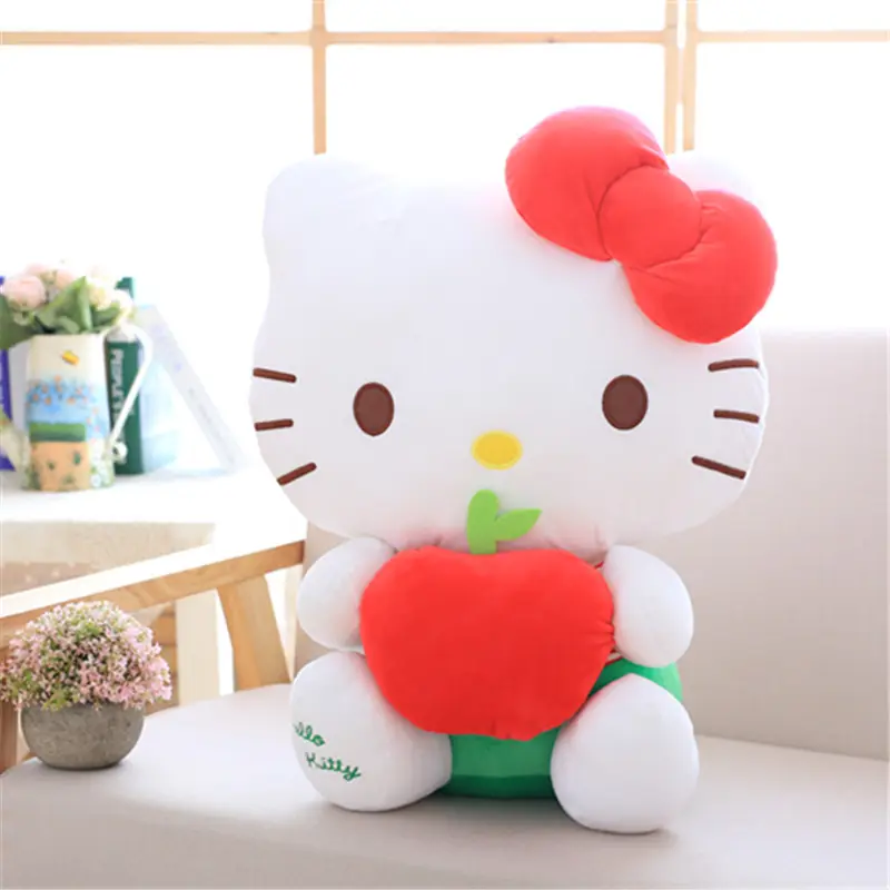 Boneka kucing Strawberry Kt mainan lembut Hi Kitty agen sumber Natal putih kucing mainan mewah Kt boneka kucing Paskah