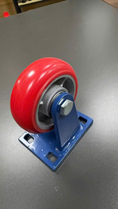 Rueda Giratoria de Poliuretano de Alta Resistencia sobre Hierro, 4, 5, 6 y 8 Pulgadas, con Horquilla Pintada de Azul para Carros, Carretillas y Equipos - Product Image 2