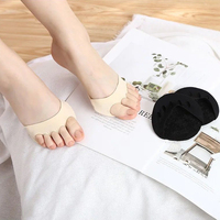 Semelles Intérieures Coton Confort Demi-Pointure pour Femmes, Patins Avant Épaissis Cinq Trous à Orteil Séparé, Anti-Glisse et Anti-Frottement pour Talons Hauts