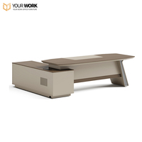 Meubles de bureau en bois modernes de haute qualité, bureau de direction en forme de L modulaire de luxe, bureau de direction