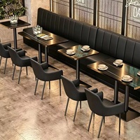 Tables et chaises de restaurant en acier durable, ensembles de meubles commerciaux pour cafétéria, bar et café