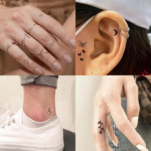 Tatuajes Temporales Personalizados de 630 Piezas, Pequeños, Realistas, para Dedos, Lindos, Negros, de Larga Duración, Pegatinas para Manos - Product Image 4