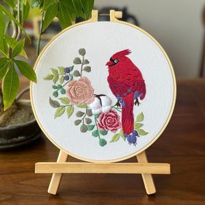 Cardinal suspendu peinture broderie à la main bricolage matériel paquet fleurs, oiseaux, animaux tissu <span class=keywords><strong>point</strong></span> <span class=keywords><strong>de</strong></span> <span class=keywords><strong>croix</strong></span> - Product Image 3