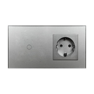 European Standard Touch Switch <b>Socket</b> 16A Glass Panel With Copper Plated Nickel For Wall Installation - Product Image 1