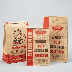 Sac en papier kraft personnalisé de qualité alimentaire avec résistant à l'huile et épais pour pain grillé à hamburger en pharmacie emballage alimentaire personnalisé pain à gâteau - Product Image 3