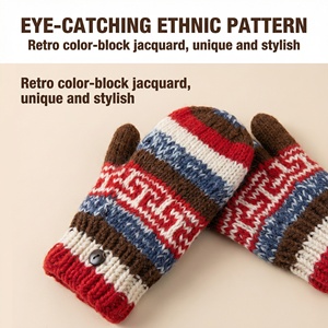 Gants en tricot douillets pour enfants pour l'hiver |   Mitaines pour tout-petits faites à la main de 0 à 6 ans |   Accessoires thermiques chauds pour l'automne et l'hiver - Product Image 4