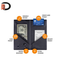 Porte-cahier de présentation pour restaurant, café, bar, en PVC/PU noir, avec logo doré, pour menu, facture, notes, bloc-notes