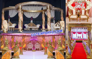 Vente flash Mandap de mariage indien en cristal, Mandap de rêve pour mariage, Mandap éclairé en cristal, Mandap de mariage en fibre de cristal de haute qualité, Espagne - Product Image 5