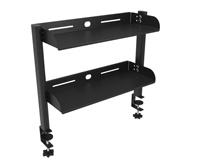 Organisateur de bureau et de maison en métal, support de gestion de câbles sous le bureau avec rangement pour multiprise - Aucun perçage requis
