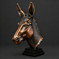 Buste d'animal en polyrésine fait main, sculpture de tête de faune personnalisée, ornement en résine, cadeau