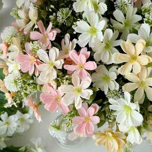 Arrangement de fleurs artificielles 5 branches 10 têtes en soie réalistes pour mariage et décoration intérieure - Product Image 1