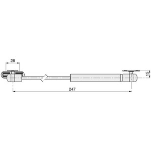 Boussole à ouverture vers le bas Arkora. Acier. Clip-on. Longueur 164 mm / 247 mm / 355 mm. Pour portes en bois et en aluminium. Télescopique - Product Image 2