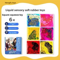 Jouet sensoriel carré liquide scintillant anti-stress à presser, décompression, nouveauté, cadeau pour les 14 ans et plus, unisexe