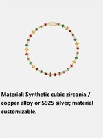 Collar de Zirconia con Forma Única, Resistente al Deslustre, de Larga Duración, Color Arcoíris, Completamente Pavimentado con Moissanita, Chapado en Oro de 18K, Unisex