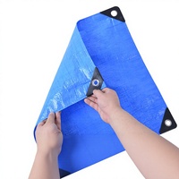 Bâche en PE bleue imperméable, toile en polyéthylène renforcée pour la construction, l'agriculture et le transport
