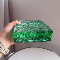 Briques de verre solides à motif de glace colorées sur mesure, blocs de cristal architecturaux faits à la main pour les murs intérieurs et extérieurs de salles de bain et cuisines