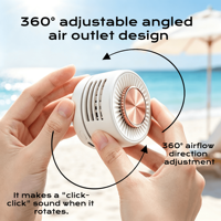 Mini ventilateur portable léger et silencieux avec batterie intégrée, 3 vitesses, rechargeable par USB, pour bureau, extérieur, mains libres, à clipser, pour voiture et hôtel