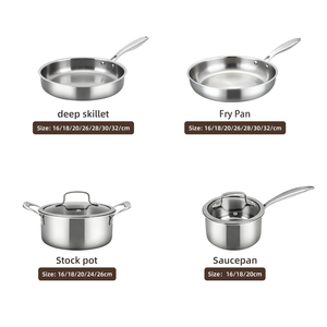 11 Parça Kaplamasız Yapışmaz Üç Katmanlı Paslanmaz Çelik Derin Kızartma Tavası Sos Tenceresi Çorba Tenceresi 3 Katmanlı 304 Paslanmaz Çelik Tencere Seti - Product Image 6