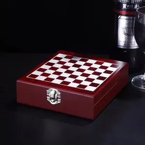 High Quality Creative Wine Tool Bottle Can Opener Wine Accessories Set With Chess Wooden Box Wine Set