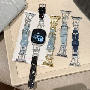 Nouveauté - Bracelet de montre de luxe avec motif diamant cowboy pour <span class=keywords><strong>Apple</strong></span> Iwatch - Bracelets de remplacement pour séries 8 7 6 5 4 3 2 1 SE - Product Image 1