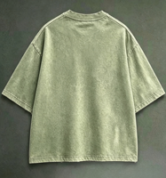 T-shirt vert vintage surdimensionné avec logo graffiti imprimé Kornit DTG, en coton, style streetwear