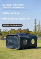 Tente Capsule Spatiale Gonflable 60x260x180cm Montage Rapide Imperméable Abri Gonflable Quatre Saisons Fenêtres à Vue Panoramique Camping Extérieur