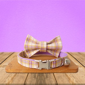 Collar Personalizado para Mascotas, de Aleación, Cuero, Algodón y Nailon, Color Morado Sólido, para Perros y Gatos, Machos y Hembras - Product Image 6