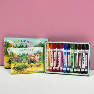 Crayons de peinture pour bébés OEM personnalisés, 12 couleurs, lavables, avec poignée ergonomique, fournitures de dessin pour tout-petits, papeterie artistique sûre, vente en gros - Product Image 1