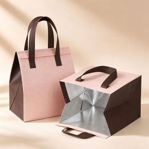 Sac de livraison isotherme auto-adhésif en non-tissé avec doublure en feuille d'aluminium, emballage alimentaire thermique multicolore pour plats à emporter - Product Image 1