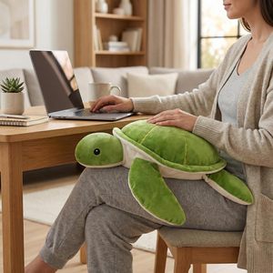 Peluche tortue de mer lestée WEIGEDU, 20 pouces, 2,3 lb, douce, poids amovible, yeux brodés, <span class=keywords><strong>pour</strong></span> enfants et adultes, jouet réconfortant - Product Image 4