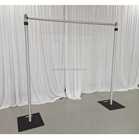Support de toile de fond moderne en tuyaux et draperies, réglable avec double barre transversale, pour décoration de fond de mariage