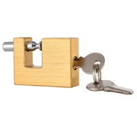 Cadenas rectangulaire blindé en laiton de 80mm avec 2 clés en laiton