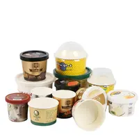 Biodegradável 4oz 16oz iogurte gelato sorvete copo descartável de papel personalizado embalagem de sorvete copo de papel oz 3 recipiente de sorvete