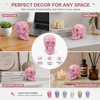 Mini-ornements de crânes d'Halloween, crânes humains décoratifs effrayants en plastique pour accessoires de maison hantée, décoration gothique pour la maison, structure