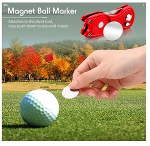 Herramienta de reparación de chuleta de golf de acero inoxidable con botón magnético, herramienta de chuleta de marcador de bola para premios de golf de golfistas - Product Image 6