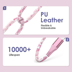 <span class=keywords><strong>Cable</strong></span> USB A-C de Cuero Colorido <span class=keywords><strong>con</strong></span> Certificación MFi de 5V y 1m, <span class=keywords><strong>con</strong></span> Conductor de Cobre Estañado, Ecológico y Portátil para <span class=keywords><strong>iPhone</strong></span> y iPad - Product Image 5